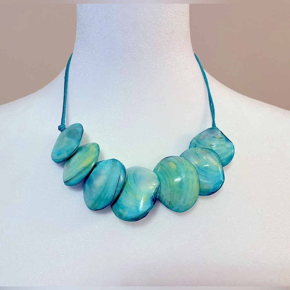 Painted shell necklace